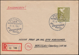 937 Ziffer 1 RM Auf R-Brief Not R-Zettel SSt STUTTGART VVN-Ausstellung 17.9.1947 - Guerre Mondiale (Seconde)