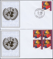 Uno New York: Gewaltlosigkeit / Gandhi Einzelmarke Viererblock Auf 2 Schmuck-FDC - Andere & Zonder Classificatie