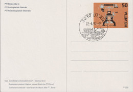 1990 Ganzsache PTT Bildpostkarte-Telephonapparat Zum: 215, 50 Cts. ⵙ 3030 BERN PTT MUSEUM, 22.6.90 - Stamped Stationery