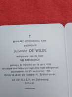 Doodsprentje Julienne De Wilde / Hamme 18/4/1933 - 23/9/1995 ( Ivo Raemdonck ) - Godsdienst & Esoterisme