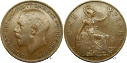 Royaume-Uni - George V - One Penny 1921 - TTB/XF40 - E0291 - D. 1 Penny