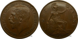 Royaume-Uni - George V - One Penny 1921 - TTB+/AU50 ! - Mon4904 - D. 1 Penny