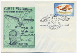 COV 38 - 1000 AIRPLANE, Aurel Vlaicu, Romania - Cover - Used - 1982 - Storia Postale