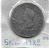 PHILIPPINES  5 PESOS KM 210.1   Ferdinand E. MARCOS 1982 TB - Filippijnen