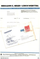 Allemagne - Lettre - Hermann E. Sieger Zeppelin / Luftschiff 1950 - Lorch Wurttbg - Lettres & Documents
