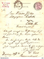 Allemagne - Postkarte Deutches Reich 5 Pfennig - Poststempel Duisburg 1885 - Poststempel Mariahilf Wien - Andere & Zonder Classificatie