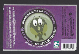 Etiquette De Bière Blonde Triple -  Brasserie De La Seillonne  à  Mons  (31) - Birra