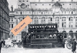Les Tramways Parisiens  - Automotrice MEKARSKI à Air Comprimé Devant La Gare Saint(Lazare En 1894 - Reproduction - District 08
