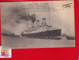 WW1 Guerre 14 18 CPA Guerre Navale LUTETIA Croiseur écrite Au Dos De Salonique Fils Blessé HOPITAL à Son Père EN 1916 - Guerre 1914-18