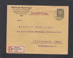 EINGESCHRIEBENER FIRMENBRIEF AUS HÄUSERN NACH VILLINGEN,1925. - Cartas & Documentos