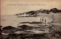 SAINT-MICHEL-CHEF-CHEF  ( LOIRE ATLANTIQUE )  LOT DE 2 CARTES . ROCHERS ET PLAGE DU REDOIS . MER HOULEUSE AU REDOIS - Saint-Michel-Chef-Chef