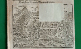 ST-IT NAPOLI 1550 Cosmographia Sebastian Münster Xilografia - Prenten & Gravure