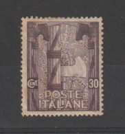 REGNO:  1923  MARCIA  SU  ROMA  -  30 C. VIOLETTO  L. -  GOMMA  SCURA  -  SASS. 142 - Nuovi