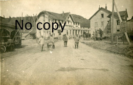 CARTE PHOTO FRANCAISE - POILUS A L'HOTEL DU COL DE LA SCHLUCHT A LA VALTIN PRES DE XONRUPT VOSGES - GUERRE 1914 1918 - War 1914-18