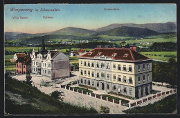 AK Wimpassing Im Schwarzatale, Volksschule Mit Rathaus Und Villa Reiser  - Other & Unclassified