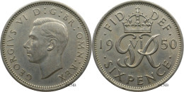 Royaume-Uni - George VI - Six Pence 1950 - SUP/AU58 - Mon6193 - H. 6 Pence