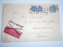 France Poste Aerienne , De Cognaç 1931 Pour Lausanne - 1927-1959 Briefe & Dokumente
