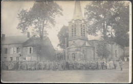 Germany WW1 Military Soldiers In Some Village Church Old Real Photo PC 1910s - Guerra 1914-18