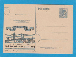 GANZSACHE MIT PRIVATER ZUDRUCK "GÖTTINGEN SONDERPOSTKARTE ZUR BRIEFMARKEN - AUSSTELLUNG". - Postal  Stationery