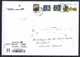 MiNr. 3014 + 2835 (2x) + 2463, Hyangwonjeong-Pavillon, Auf Brief/Einschreiben Von Oberhausen Nach Halle, C-124 - Cartas & Documentos