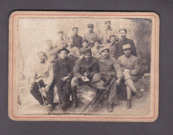 Photo Originale Contrecollée Guerre 14-18 Briancon Groupe Blessés Dt Chasseur Alpin Handicap Amputé Unijambiste  (52974) - Guerre, Militaire