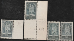 France  .  Y&T   .   259 I-II-III-IV   (2 Scans) . III: Signé  .  **   .     Neuf Avec Gomme D'origine Et SANS Charnière - Unused Stamps