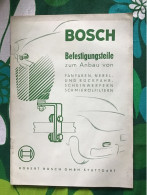 Bosch Stuttgart Befestigungsteile Fahrzeugen Zum  Anbau Faren 1956. 35 Pag - Tecnica