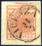 O 1851, 15 Cent. Rosa II Tipo Con Spazio Tipografico In Alto, Sass. 5f - Lombardo-Venetien