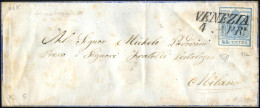 Cover 1850, Valentina Affrancata Con 45 Cent Da Venezia A Milano, Sass. 10 - Lombardy-Venetia