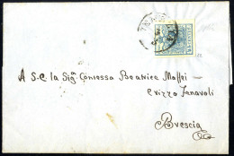 Cover 1854, 45 Cent. Azzurro, Carta A Macchina, Su Lettera Da Venezia (Sass. 22 - ANK 5MIII) - Lombardo-Vénétie