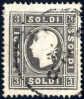 O 1859, 3 Soldi Nero Grigio II Tipo, Ben Centrato E Leggero Annullo; Cert. Goller (Sass. 29a, € 425) - Lombardo-Venetien