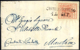 Cover Castelgoffredo, SD Punti 6, Lettera Del 14.9.1856 Per Mantova Affrancata Con 15 Cent.III Tipo Carta A Macchina, Sa - Lombardo-Veneto