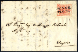 Cover Dongo, SI 5 P, Lettera Del 27.6 Affrancata Con 15 C Rosso II Tipo Carta A Mano, Sass. 5 / 400,- - Lombardo-Veneto