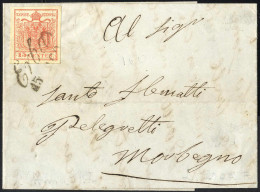 Cover Erba, Cor. Punti 6, Lettera Del 15.8.1856 Per Morbegno Affrancata Con 15 Cent. Rosso Vermiglio, Carta A Macchina I - Lombardo-Vénétie