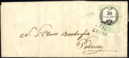 Cover Iseo, Cor. Punti 10, Lettera Del 29.4.1856 Per Padova Affrancata Con 30 Cent. Verde E Nero Calcografica, Firmata R - Lombardy-Venetia