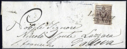 Cover Longarone, (SI Punti 10), Lettera Del 23.11.1850 Per Padova Affrancata Con 30 Cent. Bruno I Tipo Carta A Mano, Fir - Lombardy-Venetia