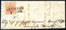 Cover MENAGGIO / 2 MAG., Annullo SD Su 15 Cent. Rosso Vermiglio, Secondo Tipo, Su Lettera, Firm. Sorani (Sass. 4a - 6P.) - Lombardo-Vénétie