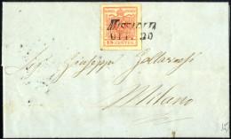 Cover Missaglia, SI 10 P, Lettera Del 20.10.1852 Per Milano Affrancata Con 15 C Rosso III Tipo Carta A Mano, Sass. 6 / 2 - Lombardy-Venetia