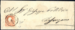 Cover Montechiari, C1 Punti 8, Lettera Del 6.4.1859 Per Desenzano Affrancata Con 5 S. Rosso I Tipo, Firmata ED, Sass. 25 - Lombardy-Venetia