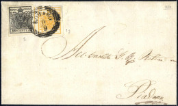 Cover Romano, LOV Punti 7, Lettera Del 9.9.1858 Per Piadena Affrancata Con 5 Cent. Giallo Arancio E 10 Cent. Nero Carta  - Lombardy-Venetia