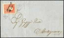 Cover Rovigo, SI Punti R2, Lettera Del 15.12 Per Montagnana Affrancata Con 5 S. Rosso II Tipo, Firmata Emilio Diena, Cer - Lombardy-Venetia