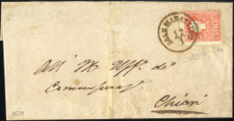 Cover Sale Marazzino, C1 Punti 10, Lettera Del 12.1.1859 Per Chiari Affrancata Con 5 S. Rosso I Tipo, Firmata Raybaudi,  - Lombardo-Vénétie