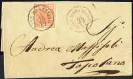 Cover Sale Marazzino, C1 Punti 7, Lettera Del 26.12.1853 Per Toscolano Affrancata Con 15 Cent. Rosso III Tipo Carta A Ma - Lombardy-Venetia