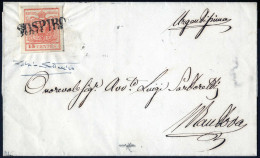 Cover Sospiro, (SD S.d. Punti R1) Lettera Del 17.1 Per Mantova Affrancata Con 15 Cent. Rosso III Tipo Carta A Macchina,  - Lombardy-Venetia