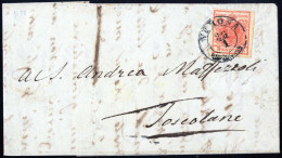 Cover Verona, (2 CO Punti 6), Lettera Del 28.1.1854 Per Toscolano Con 3 Kreuzer Rosa Carminio I Tipo Carta A Mano, Sass. - Lombardy-Venetia