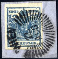 Piece "WIEN 12 AUG", 1850, Briefstück Mit 9 Kr. Blau, 80 Müllerpunkte, Mi. 5 X - Other & Unclassified