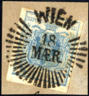 Piece "WIEN 18 MAER", 1850, Briefstück Mit 9 Kr. Blau, 80 Müllerpunkte, Mi. 5 X - Other & Unclassified