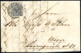 Delcampe - Cover "Wien", Stummer Vierringstempel, Müller 240 Punkte, Lokalbrief Vom 24.3.1851 Frankiert Mit 2 Kr. Grauschwarz Type  - Autres & Non Classés