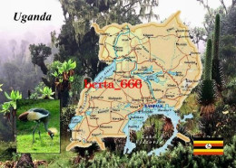 Uganda Country Map New Postcard * Carte Geographique * Landkarte - Oeganda