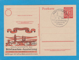 GANZSACHE MIT PRIVATER ZUDRUCK UND "GÖTTINGEN SONDERPOSTKARTE ZUR BRIEFMARKEN - AUSSTELLUNG", MIT STEMPEL " GÖTTINGER BM - Postwaardestukken